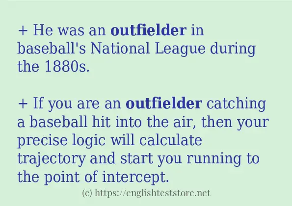 In sentence examples of outfielder