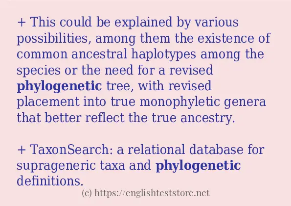 In-sentence examples of phylogenetic
