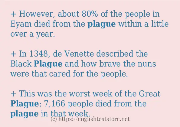 In-sentence examples of plague