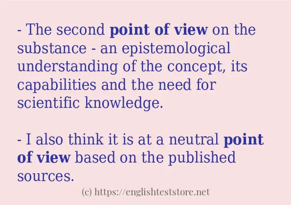 In-sentence examples of point of view