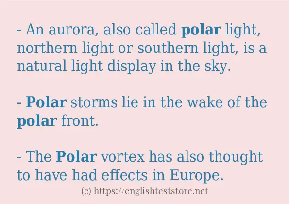 In-sentence examples of polar