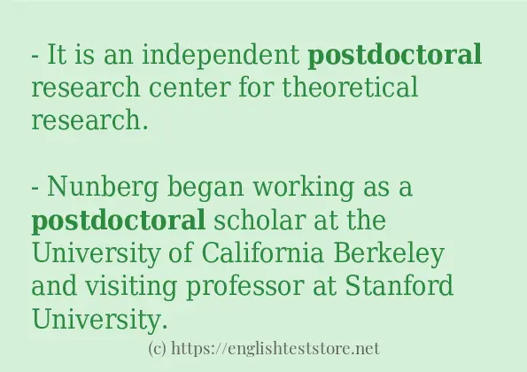 In sentence examples of postdoctoral