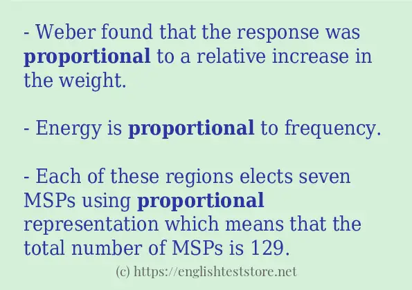 In-sentence examples of proportional