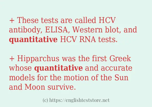 In-sentence examples of quantitative