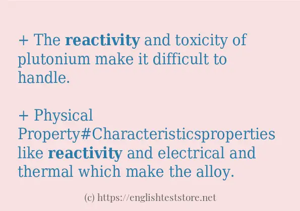 In-sentence examples of reactivity