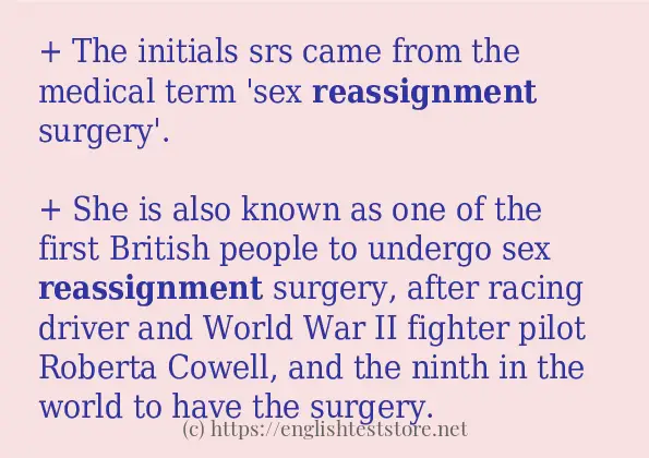 reassignment meaning in english