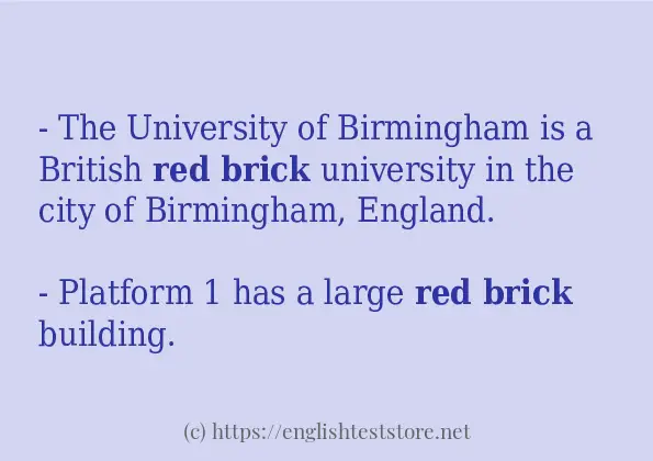 In sentence examples of red brick