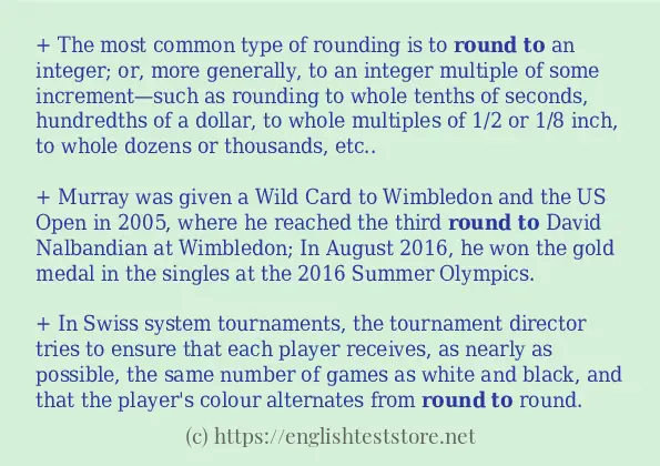 In-sentence examples of round to