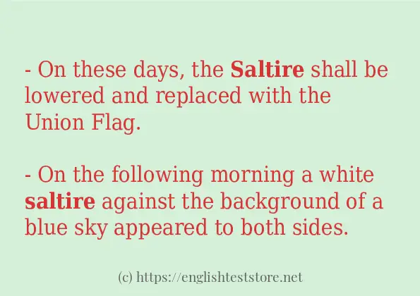 In-sentence examples of saltire