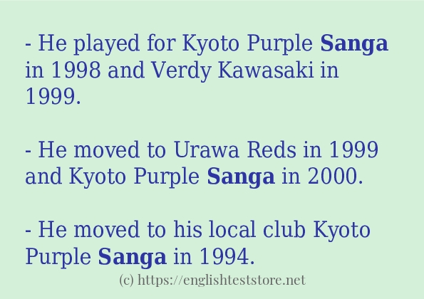 In-sentence examples of sanga