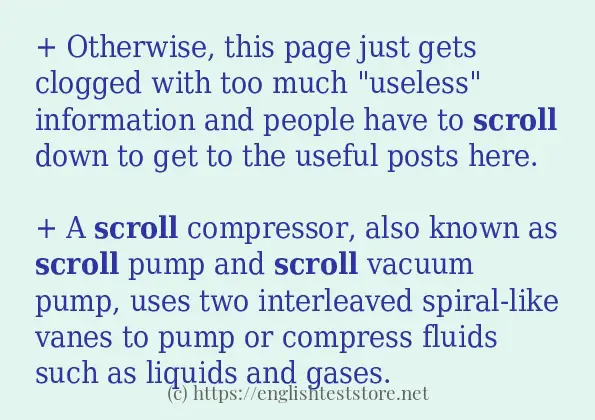 In-sentence examples of scroll