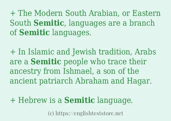 In-sentence examples of semitic