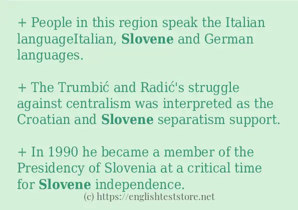 In-sentence examples of slovene