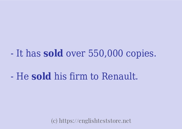 In-sentence examples of sold