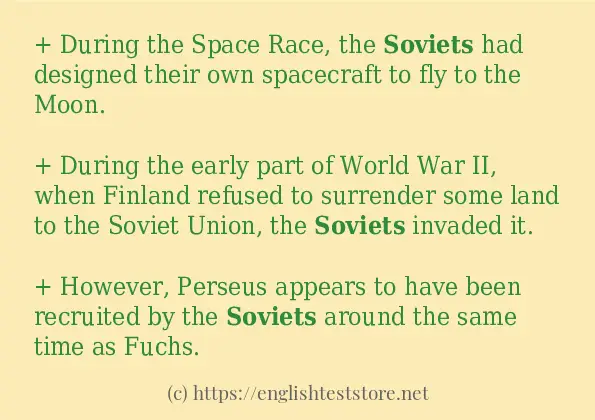 In sentence examples of soviets