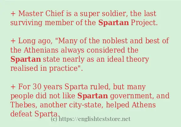 In sentence examples of spartan