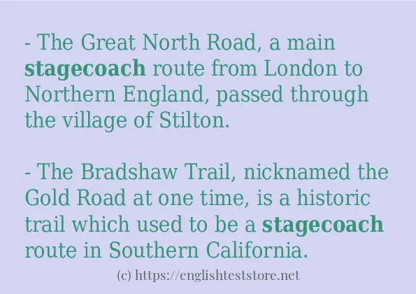 In-sentence examples of stagecoach
