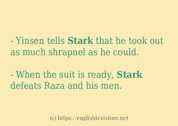 In sentence examples of stark