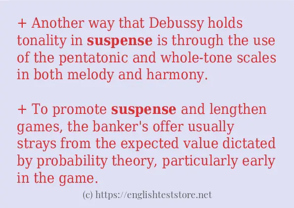 In sentence examples of suspense