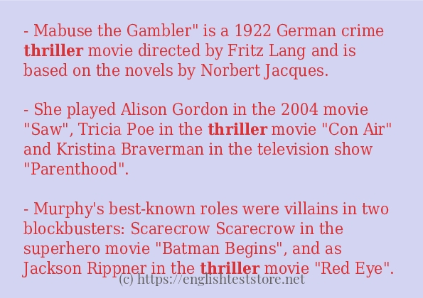 In-sentence examples of thriller