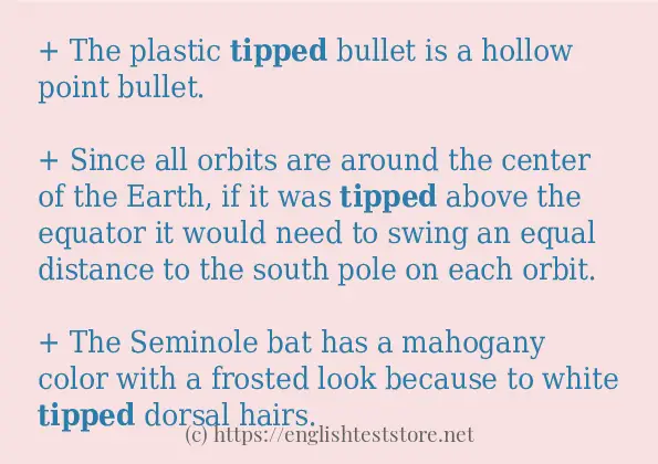 In sentence examples of tipped