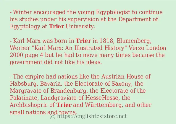 In sentence examples of trier