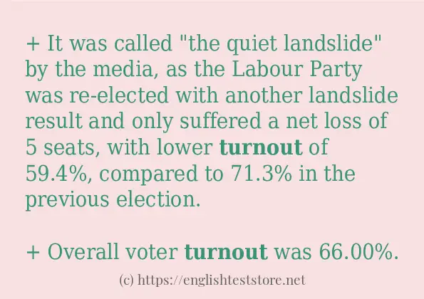 In-sentence examples of turnout