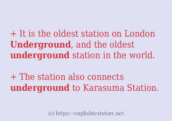 In-sentence examples of underground