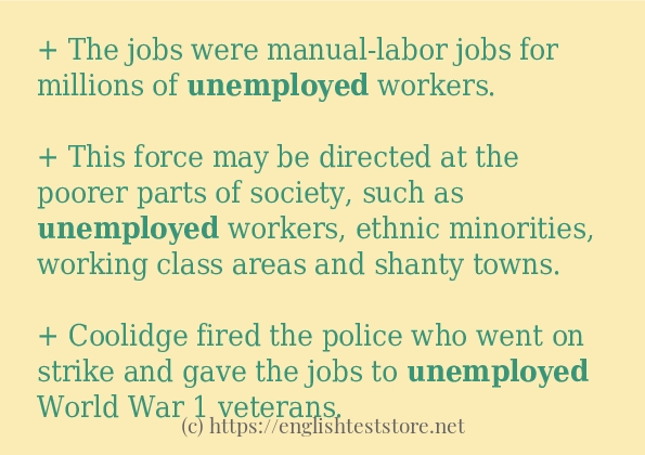 In-sentence examples of "unemployed" - EnglishTestStore Blog