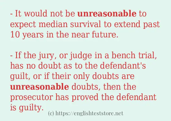 In sentence examples of unreasonable