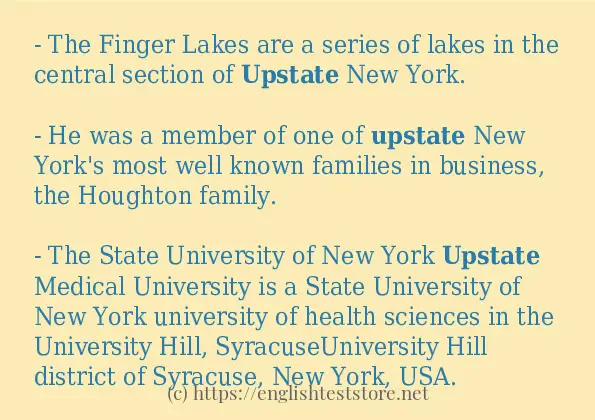 In sentence examples of upstate