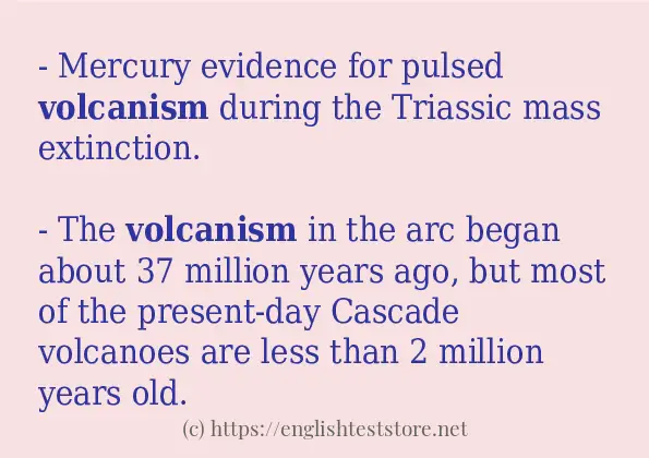 In-sentence examples of volcanism