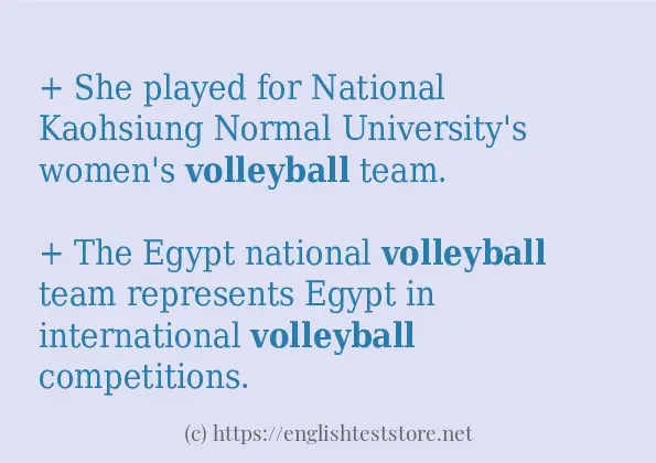 In-sentence examples of volleyball