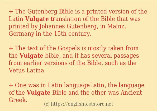 In-sentence examples of vulgate