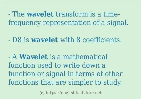 In-sentence examples of wavelet