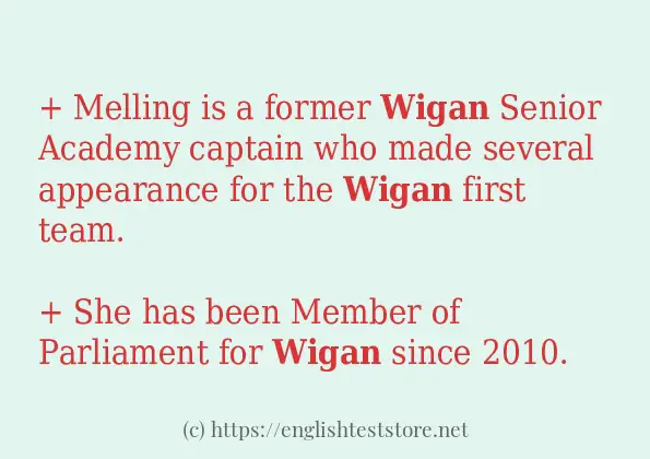 In sentence examples of wigan