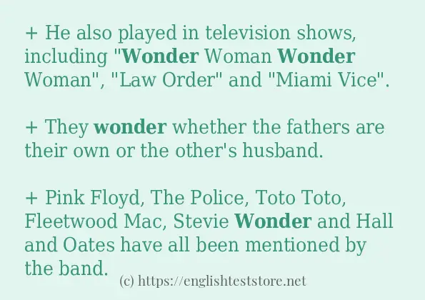 In-sentence examples of wonder