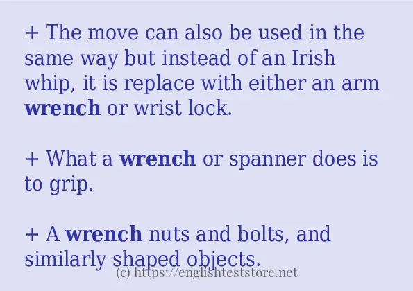 In sentence examples of wrench