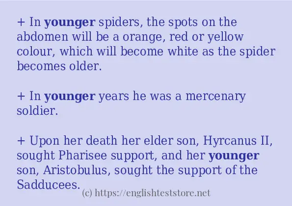 In-sentence examples of younger