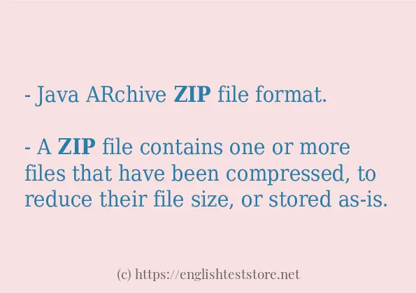 In-sentence examples of zip