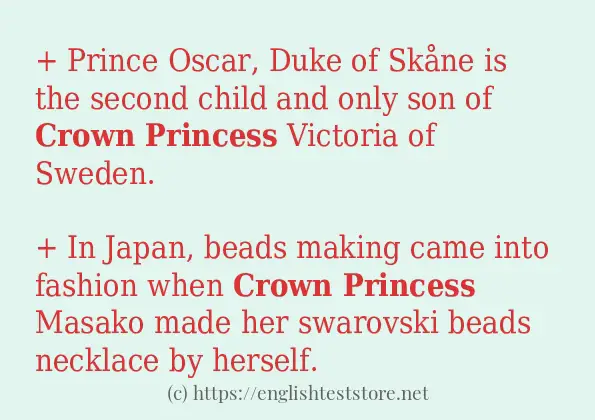 In sentence use of Crown princess