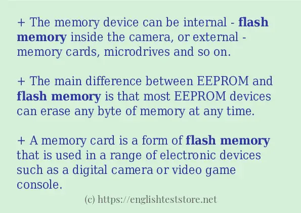 In sentence use of Flash memory