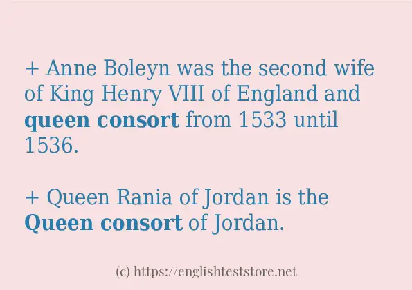 In sentence use of Queen consort