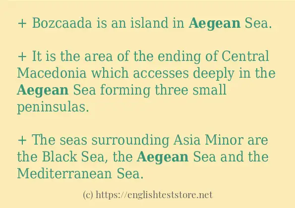 In sentence use of aegean
