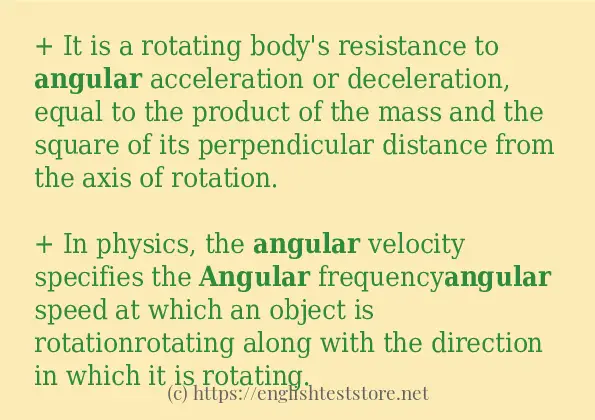 In sentence use of angular