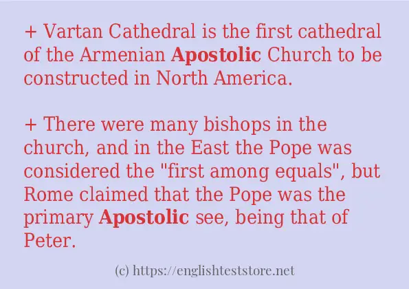 In sentence use of apostolic