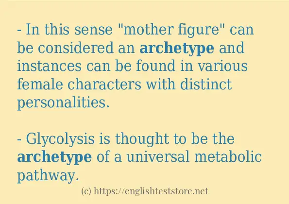 In sentence use of archetype