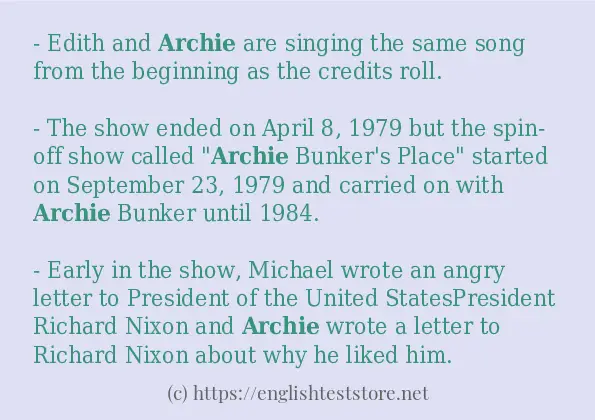 In sentence use of archie