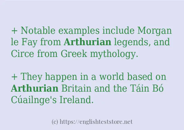 In sentence use of arthurian