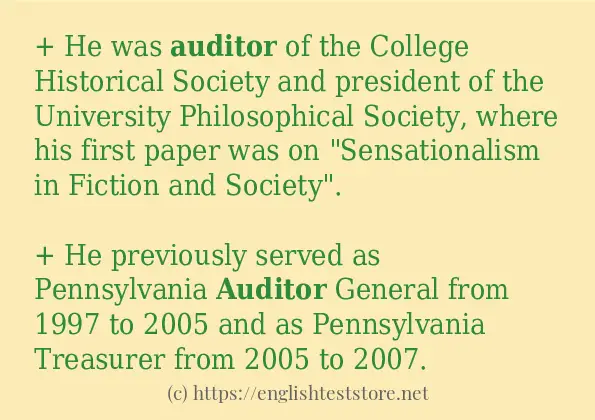 In sentence use of auditor